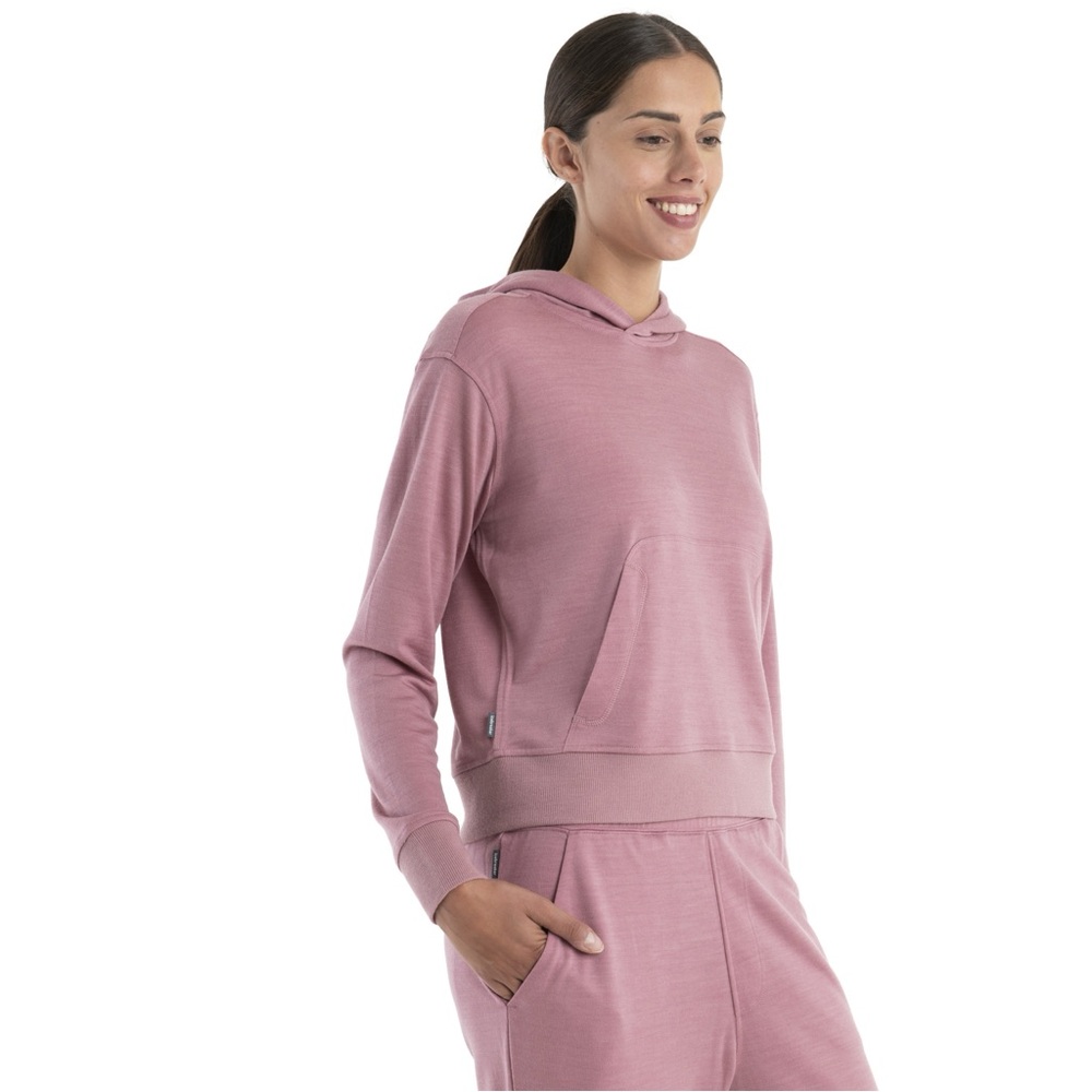 ICEBREAKER 
Merino Crush II Long Sleeve Hoodie - Women's Pink Crystal Sz Lg EUC - Picture 16 of 16